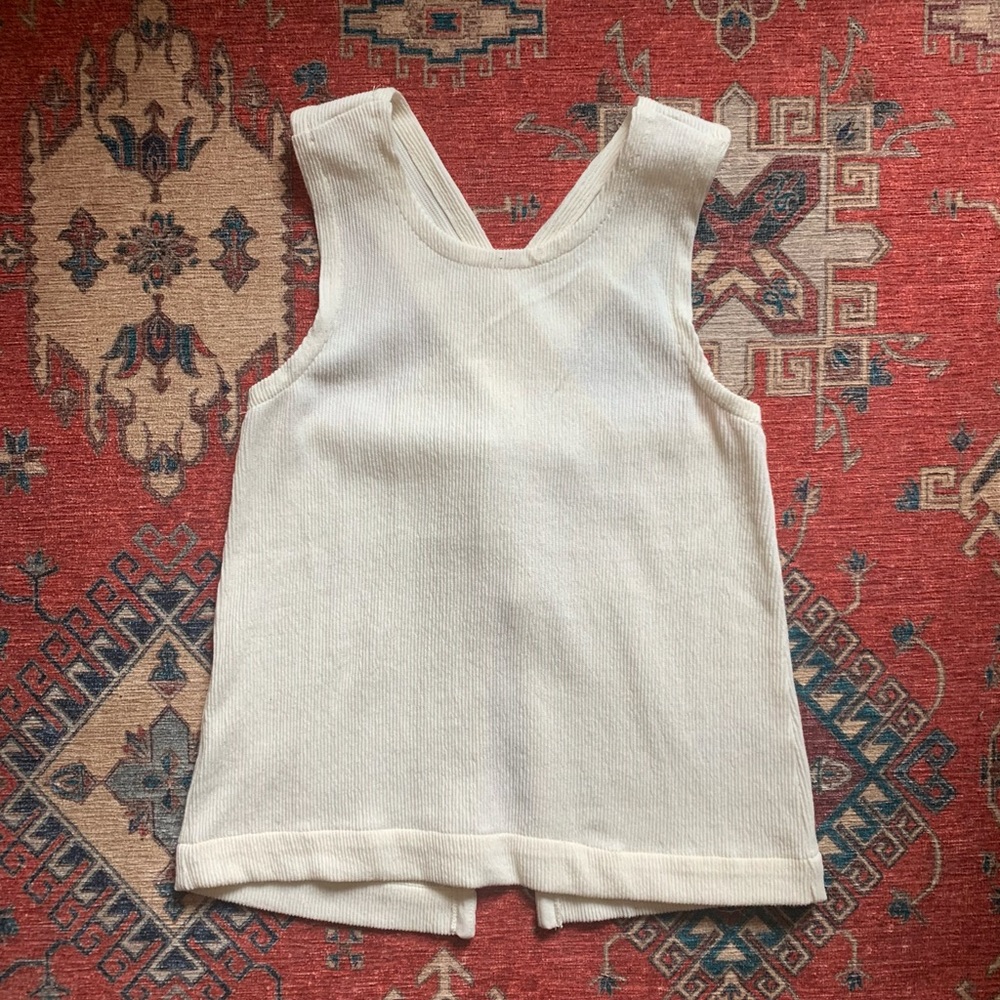 Madewell Jacquard Ivory Open Back Tank Top XXS